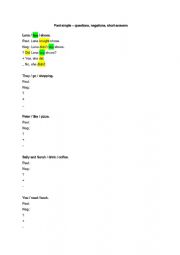 English Worksheet: past tense