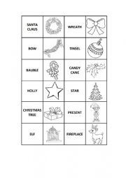 English Worksheet: Christmas Domino