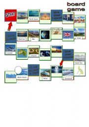 English Worksheet: Boardgame Articles (Geographical names)