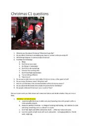English Worksheet: Christmas Questions B2/C1