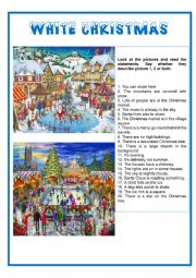 English Worksheet: Pucture description - White Christmas