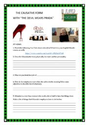 English Worksheet: The Causative (The Devil wears Prada)