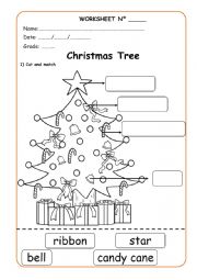 English Worksheet: xmas tree
