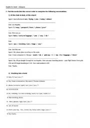 English Worksheet: ENGLISH FOR TRAVEL - DIALOGUES