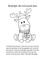 English Worksheet: Rudolph, the red-nosed deer