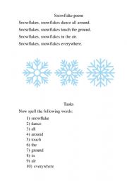 Snowflake poem