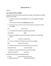 English Worksheet: May Might could