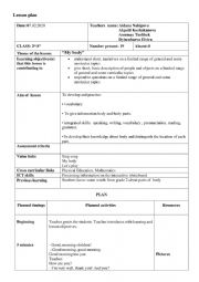English Worksheet: my body