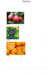 English Worksheet: Fruit Flash Cards
