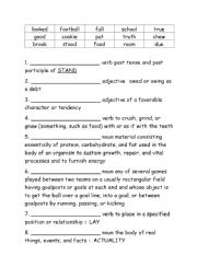 English Worksheet: Spelling Words Definitions Grade 3 Week 14