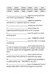 English Worksheet: Spelling Words Definitions Grade 6 Week 2