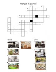 English Worksheet: CROSSWORD PARTS OF THE HOUSE