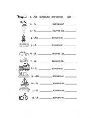 English Worksheet: Transportations