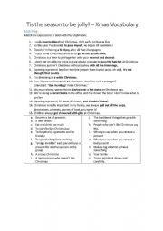 English Worksheet: Tis the season to be jolly!