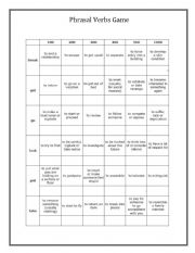English Worksheet: Phrasal verbs