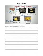 English Worksheet: Sequencers - Make a Pizza