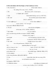 English Worksheet: Past simple and past continuous