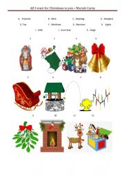 English Worksheet: All I want for christmas