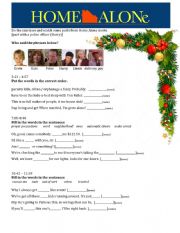 English Worksheet: Home Alone [part with a police officer (Harry)]