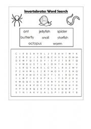 English Worksheet: Invertebrates