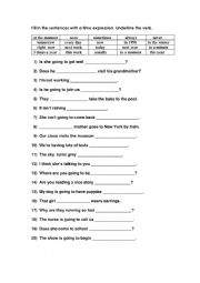 English Worksheet: TIME EXPRESSIONS