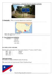 English Worksheet: Louisiana and its French heritage