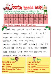 Christmas Elfabet Codebreaker Worksheet