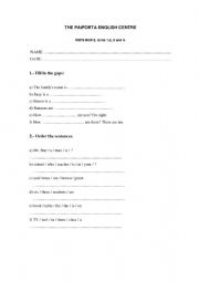 English Worksheet: exam kid�s box 2 units 1/4