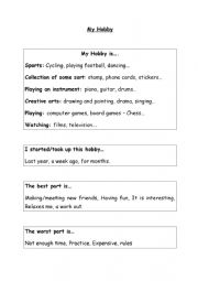English Worksheet: How to tell about your hobby?