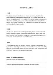 History of clothes for the last decades
