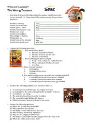 English Worksheet: Wallace and Grommit Activity - The Wrong Trousers