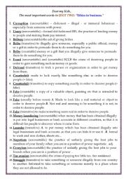 English Worksheet: The most important words in UNIT TWO: Ethics in business.