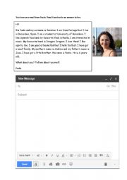 English Worksheet: Writing an informal email / introducing yourself