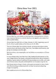 English Worksheet: Chinese New Year 2021