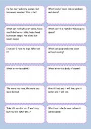 Solve the riddles - ESL worksheet by milana83