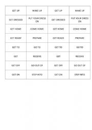 verbs with GET Memory game