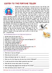 English Worksheet: RC: Listen to the fortune teller!