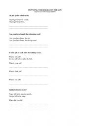 English Worksheet: PEPPA PIG. THE HOLIDAY IN THE SUN