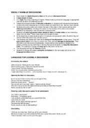 English Worksheet: Warm-up discussions