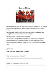 English Worksheet: Red in China