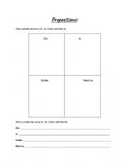 English Worksheet: Prepositions - In, On, Under, Next to