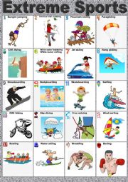 English Worksheet: Extreme Sports. Poster or Vocabulary chart.