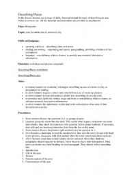 English Worksheet: Describing places