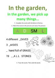 English Worksheet: In the garden