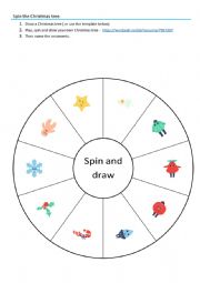 English Worksheet: Spin the Christmas tree