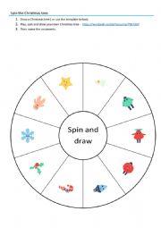 English Worksheet: Spin the Christmas tree