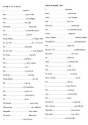 English Worksheet: Be or have ?