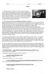 English Worksheet: a reading test