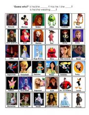 Guess who cartoon characters