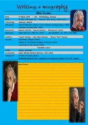 English Worksheet: Biography Albert Einstein